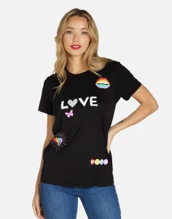 Lauren Moshi #1 Love Rainbow Lip Boyfriend Tee In | Wolf By *Women Short Sleeve