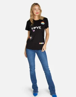 Lauren Moshi #1 Love Rainbow Lip Boyfriend Tee In | Wolf By *Women Short Sleeve