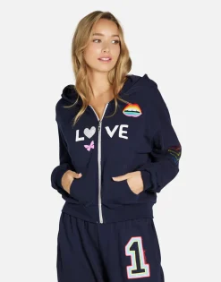 Lauren Moshi #1 Love Rainbow Lip Hoodie In | Lachelle By *Women Hoodies