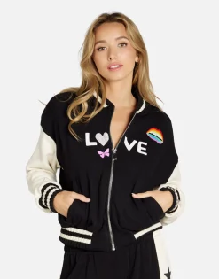 Lauren Moshi #1 Love Rainbow Lip Jacket In Black/ Bone | Taissa By *Women Jackets