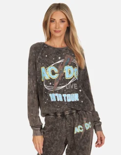 Lauren Moshi Acdc 1978 Tour Vintage Concert Pullover | Anela By *Women Long Sleeve