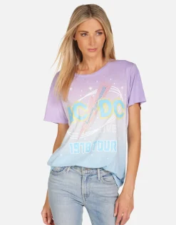 Lauren Moshi Acdc 1978 Tour Vintage Tie Dye Concert Tee | Wolf By *Women Short Sleeve