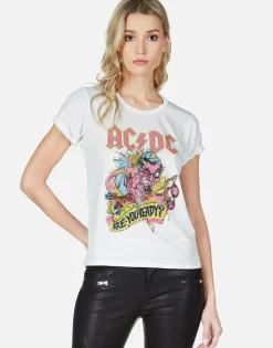 Lauren Moshi Acdc Crystal Devil S/S Vintage Tee | Croft By *Women Short Sleeve