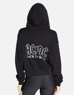 Lauren Moshi Acdc Crystals Crop Hoodie | Lachelle By *Women Hoodies