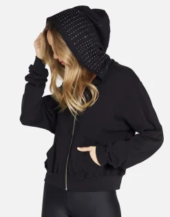 Lauren Moshi Acdc Crystals Crop Hoodie | Lachelle By *Women Hoodies