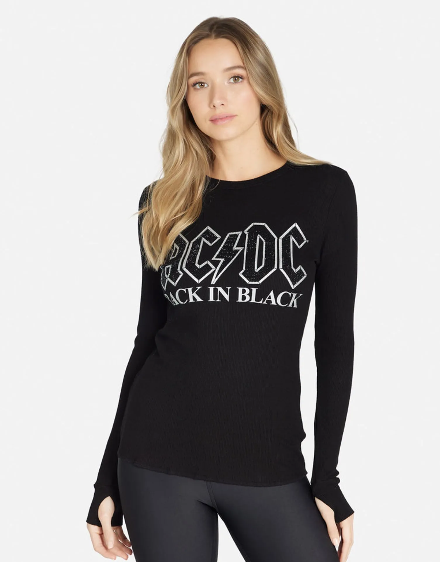 Lauren Moshi Acdc Crystals Fitted Thermal Long Sleeve | Mckinley By *Women Long Sleeve