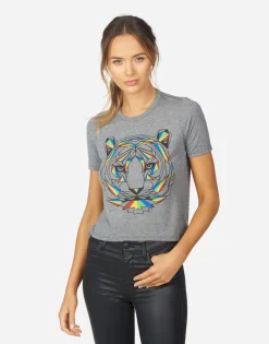 Lauren Moshi Adeline Geo Tiger*Women Short Sleeve