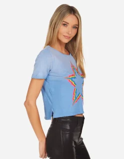 Lauren Moshi Adeline Rainbow Lightning Star*Women Short Sleeve