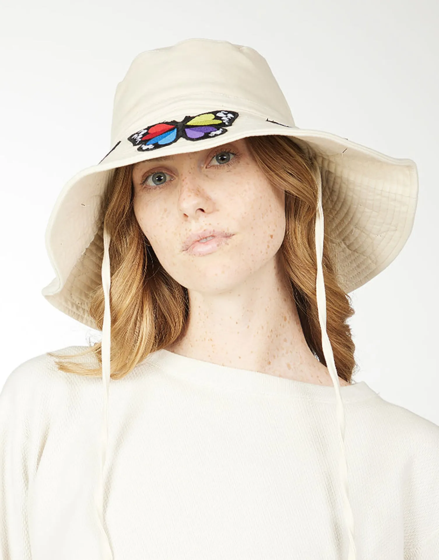 Lauren Moshi Adina- Bucket Hat W/ Butterfly Patches* Hats