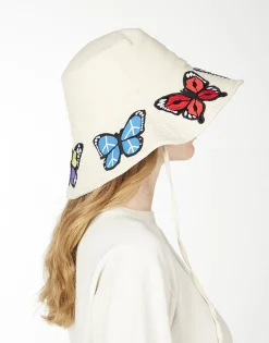 Lauren Moshi Adina- Bucket Hat W/ Butterfly Patches* Hats