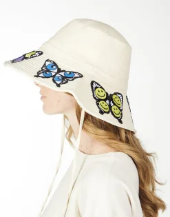 Lauren Moshi Adina- Bucket Hat W/ Butterfly Patches* Hats