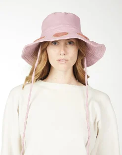 Lauren Moshi Adina- Bucket Hat W/ Chenille Heart Patches* Hats