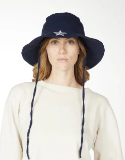 Lauren Moshi Adina- Bucket Hat W/ Metallic Star Patches* Hats