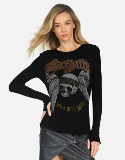 Lauren Moshi Aerosmith Back In The Saddle Fitted Top | Mckinley X By *Women Long Sleeve