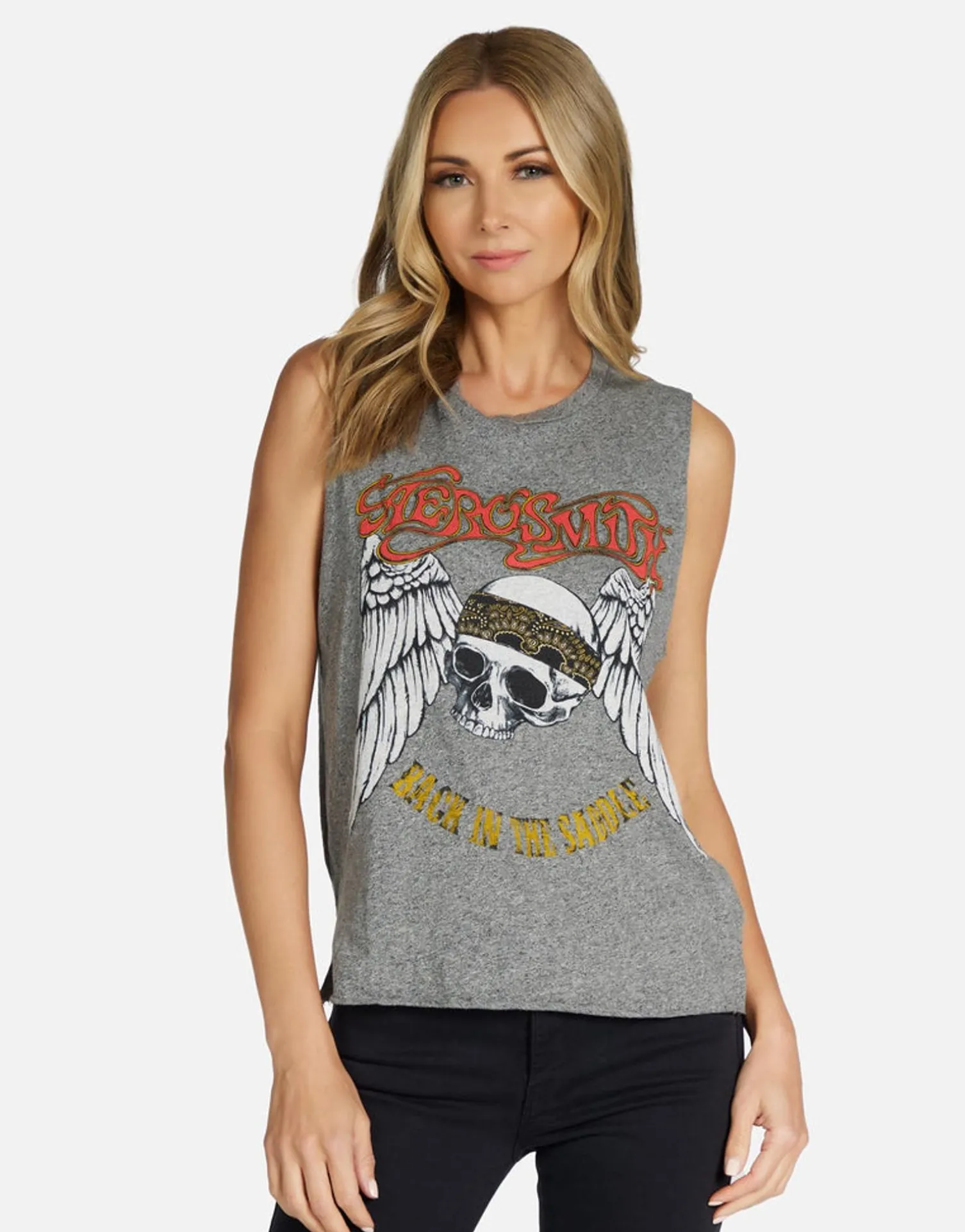 Lauren Moshi Aerosmith Skull Vintage Crop Muscle Tank | Kinzington By *Women Tanks
