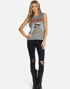 Lauren Moshi Aerosmith Skull Vintage Crop Muscle Tank | Kinzington By *Women Tanks