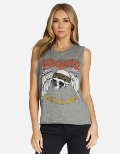 Lauren Moshi Aerosmith Skull Vintage Crop Muscle Tank | Kinzington By *Women Tanks