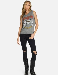 Lauren Moshi Aerosmith Skull Vintage Crop Muscle Tank | Kinzington By *Women Tanks