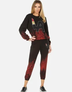 Lauren Moshi Alana La Lipstick*Women Crop Sweatpants