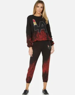Lauren Moshi Alana La Lipstick*Women Crop Sweatpants