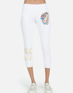 Lauren Moshi Alana Peace Love Camel*Women Crop Sweatpants