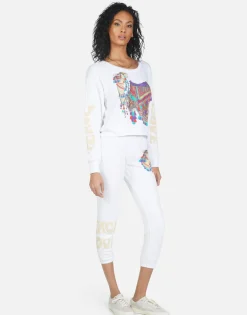 Lauren Moshi Alana Peace Love Camel*Women Crop Sweatpants