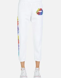 Lauren Moshi Alana Scribble Lip*Women Crop Sweatpants
