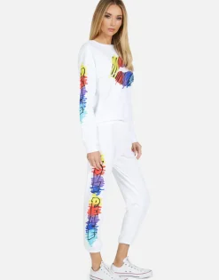 Lauren Moshi Alana Scribble Lip*Women Crop Sweatpants
