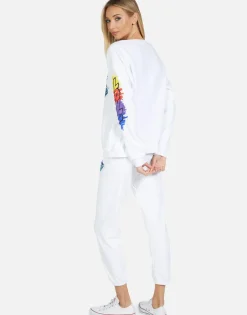 Lauren Moshi Alana Scribble Lip*Women Crop Sweatpants