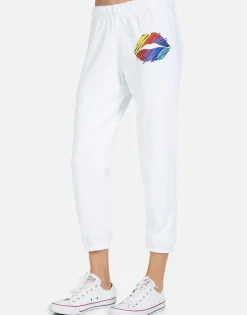 Lauren Moshi Alana Scribble Lip*Women Crop Sweatpants