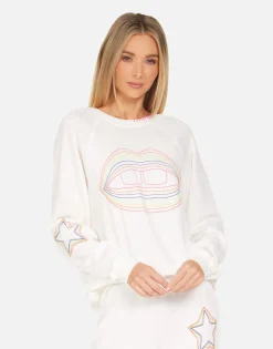 Lauren Moshi Anela Rainbow Lip Outline*Women Long Sleeve