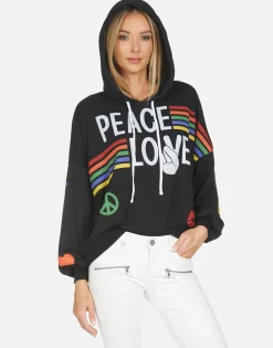 Lauren Moshi Anissa Peace Love Stripe*Women Hoodies