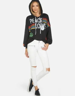 Lauren Moshi Anissa Peace Love Stripe*Women Hoodies