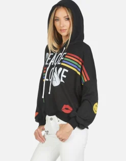 Lauren Moshi Anissa Peace Love Stripe*Women Hoodies