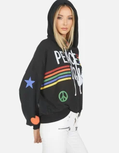 Lauren Moshi Anissa Peace Love Stripe*Women Hoodies