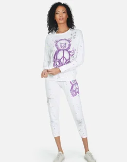 Lauren Moshi Annabelle Peace Teddy*Women Crop Sweatpants