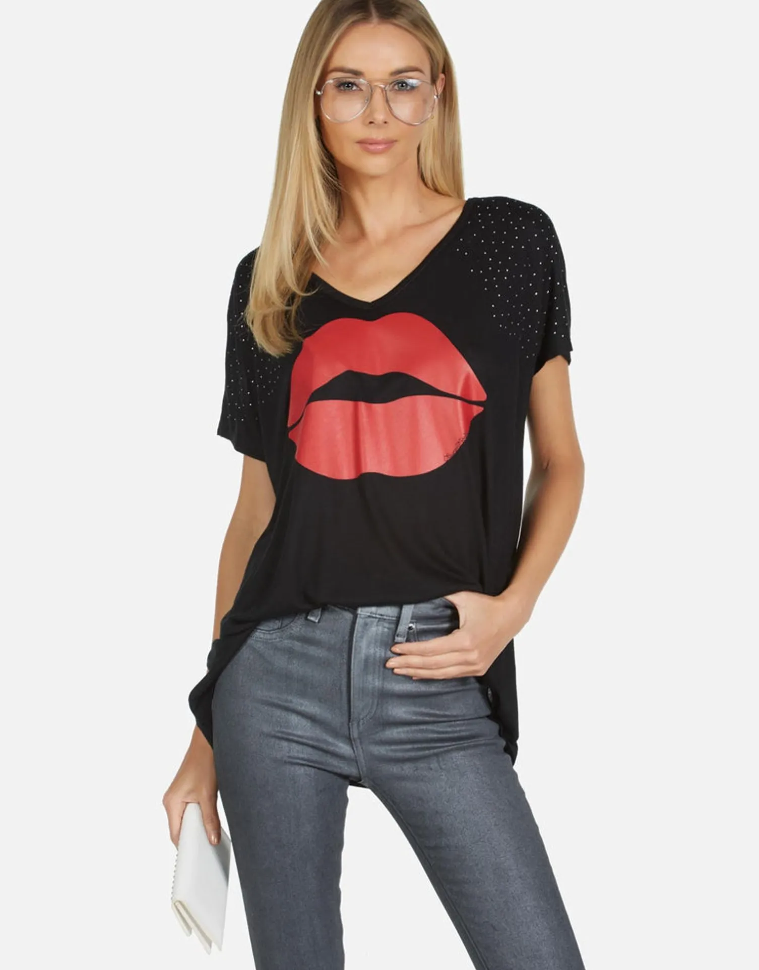 Lauren Moshi April Red Kiss*Women Short Sleeve