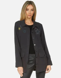 Lauren Moshi Ashanti Crystal Stars Pullover Top Clothing Made In Los Angeles California Usa*Women Jackets