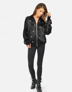 Lauren Moshi Ayla Mini Crystal Cross Bone Skulls*Women Jackets