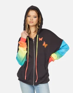 Lauren Moshi Azaria Rainbow Butterflies*Women Hoodies