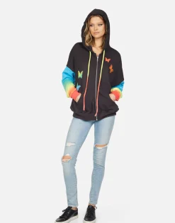Lauren Moshi Azaria Rainbow Butterflies*Women Hoodies