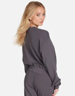 Lauren Moshi Barbie & Friends Crop Pullover Lt Onyx | Spalding By *Women Long Sleeve