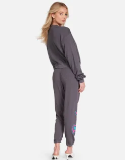 Lauren Moshi Barbie & Friends Crop Pullover Lt Onyx | Spalding By *Women Long Sleeve