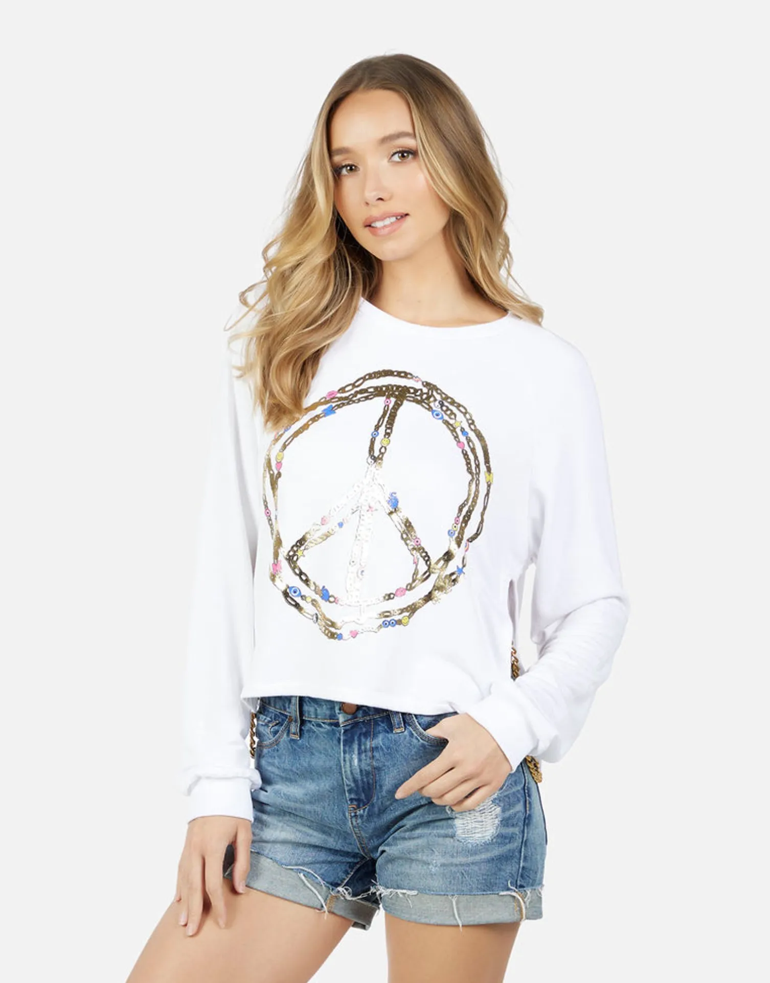 Lauren Moshi Bethany Foil Chain Peace*Women Long Sleeve