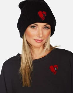 Lauren Moshi Boxing Glove Patch Cashmere Slouch Beanie | Blix By *Women Sweaters & Knits