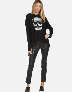 Lauren Moshi Bristol Stripe Skull*Women Hoodies