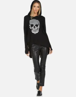 Lauren Moshi Bristol Stripe Skull*Women Hoodies
