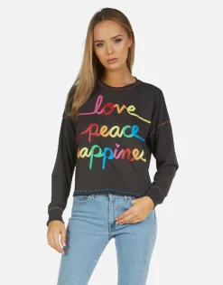 Lauren Moshi Brita Love Peace Happiness*Women Long Sleeve