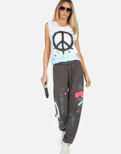 Lauren Moshi Brush Peace Sweatpants In Onyx Paint Splatter | Tanzy By *Women Long Sweatpants