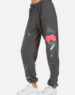 Lauren Moshi Brush Peace Sweatpants In Onyx Paint Splatter | Tanzy By *Women Long Sweatpants